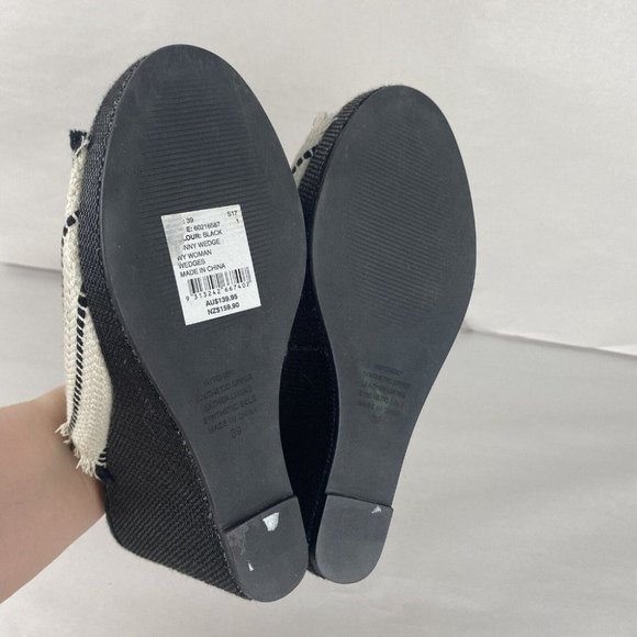 Women's Witchery Size 39 Multicolored Woven Fabric Cover Platform Wedge Shoes - Picture 3 of 16